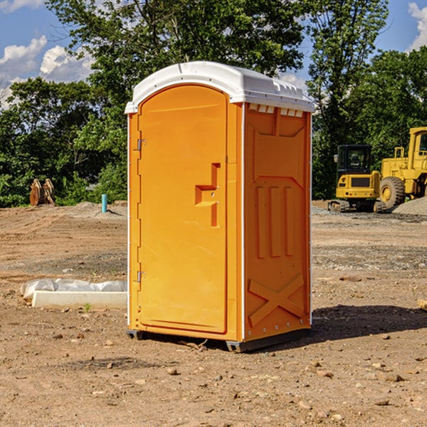 how often are the porta potties cleaned and serviced during a rental period in Marshall County KS